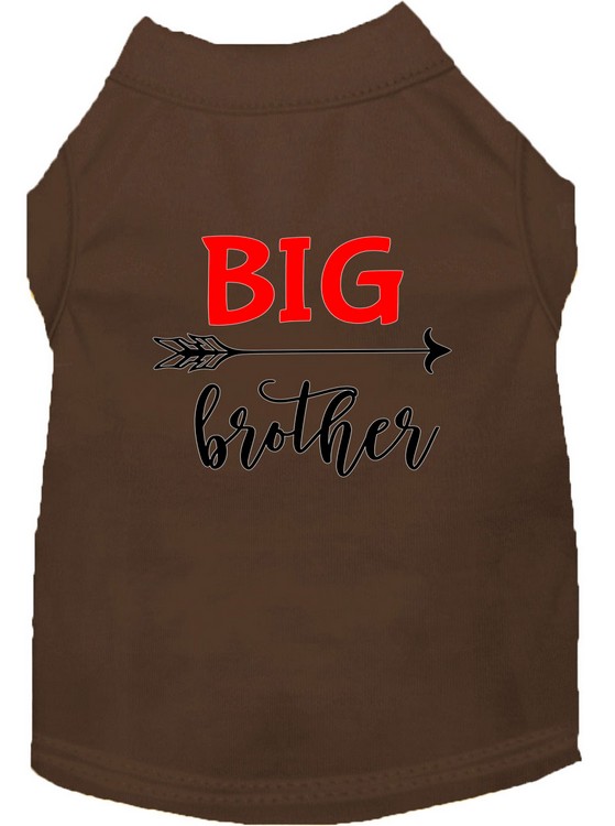 Big Brother Screen Print Dog Shirt Brown Med